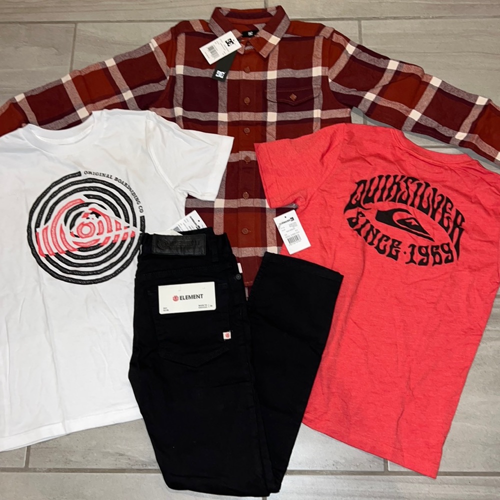 🔥 YOUTH BOY CLOTHING BUNDLE BOX LOT OF 4 FALL VIBES SKATER NWT 🔥